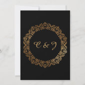 花嫁フェイクの保護者による金ゴールド結婚式の招待 招待状 (裏面)