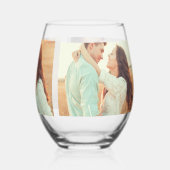 花嫁フォトコラージュの父 ステムなしワイングラス (裏面)