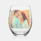 花嫁フォトコラージュの父 ステムなしワイングラス (左)