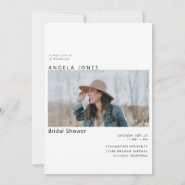 花嫁フォトダスティブルーブライダルシャワー招待 招待状