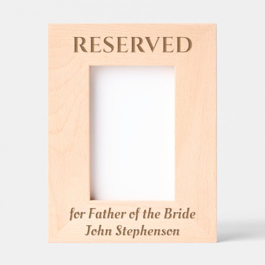 花嫁フォトメモリアルの予約結婚父 レーザー彫刻フレーム (正面)