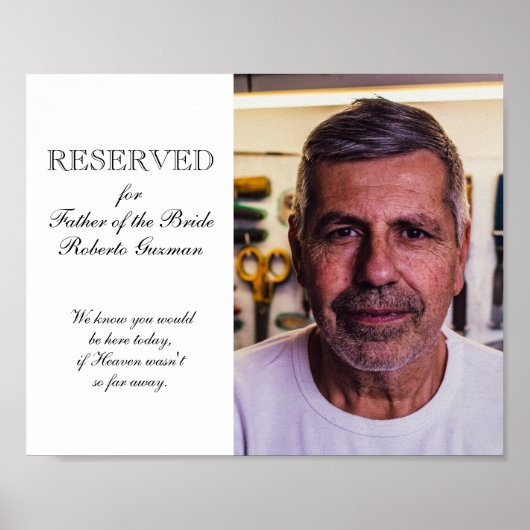 花嫁フォトメモリアルシートの結婚父 ポスター (正面)