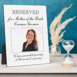 花嫁フォトメモリアルチェア結婚ーの母 フォトプラーク