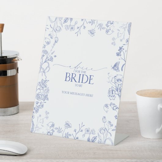 花嫁フランスのへの青と白のシャワーアドバイス 台座サイン (インサイチュ)