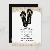 花嫁フリップフロップサンダルスサマービーチブライダルシャワー インビテーションポストカード (正面/裏面)