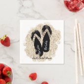 花嫁フリップフロップサンダルスサマービーチブライダルシャワー スタンダードカクテルナプキン (インサイチュ)