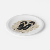 花嫁フリップフロップサンダルスサマービーチブライダルシャワー ペーパープレート (アングル)