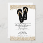 花嫁フリップフロップサンダルスサマービーチブライダルシャワー 招待状 (正面/裏面)