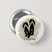 花嫁フリップフロップサンダルスサマービーチブライダルシャワー 缶バッジ (正面&裏面)