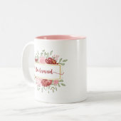 花嫁フローラの水は赤とピンクの花を彩る ツートーンマグカップ (正面左)