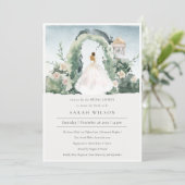 花嫁フローラアーチボタニカルブライダルシャワー招待状 サンキューカード (スタンド正面)