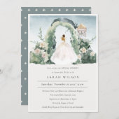 花嫁フローラアーチボタニカルブライダルシャワー招待状 サンキューカード (正面/裏面)