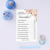 花嫁ブライダルシャワーのゲームカードを知っている チラシ (シングル)