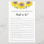 花嫁ブライダルシャワーゲームひまわり (正面)