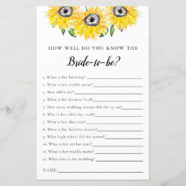 花嫁ブライダルシャワーゲームひまわり