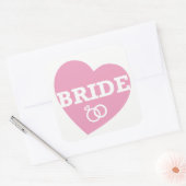 花嫁ブライダルシャワーステッカーPINKハート スクエアシール (封筒)