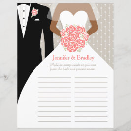 花嫁ブライダルシャワーワードゲームコーラルドレスバラ