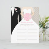 花嫁ブライダルシャワーワードゲームピンクのポーズドレス (スタンド正面)