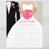 花嫁ブライダルシャワーワードゲームレッドローズドレス (正面)