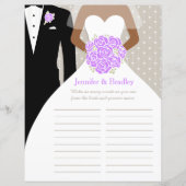 花嫁ブライダルシャワーワードゲーム紫のポーズドレス (正面)