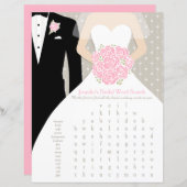 花嫁ブライダルシャワー単語検索ゲームピンクドレス (正面/裏面)