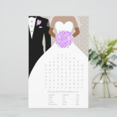 花嫁ブライダルシャワー単語検索ゲーム紫のバラ (スタンド正面)