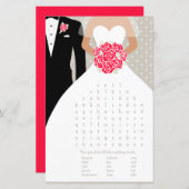 花嫁ブライダルシャワー語検索ゲーム赤いドレス (正面/裏面)