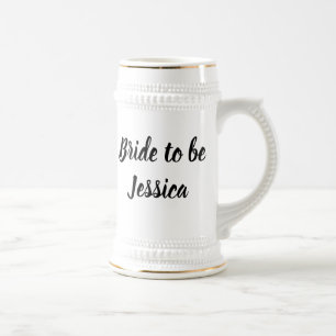 花嫁ブラックスクリプトエレガントギフトウェディングスタイリッシュ ビールジョッキ