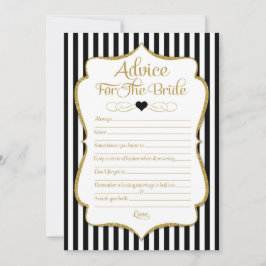 花嫁ブラック金ゴールドブライダルシャワーゲーム用アドバイス アドバイスカード