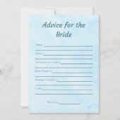 花嫁ブルーブライダルシャワーゲームカード用アドバイス 招待状 (正面)