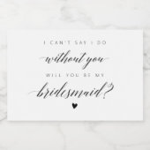 花嫁プロポーザルミニマル書道 スパークリングワインラベル (シングルラベル)