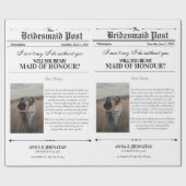 花嫁プロポーザル新聞フラワーラップフォト ラッピングペーパー (フラット)