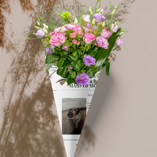 花嫁プロポーザル新聞フラワーラップフォト ラッピングペーパー