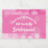 花嫁プロポーザル華やかなピンクかわいいワイン スパークリングワインラベル (シングルラベル)