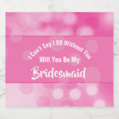 花嫁プロポーザル華やかなピンクかわいい スパークリングワインラベル (シングルラベル)