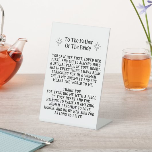 花嫁ペストの記念結婚品の父親 台座サイン (インサイチュ)