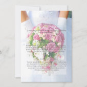 花嫁ホワイトレースフラワーブーケ結婚の方向 招待状 (正面)