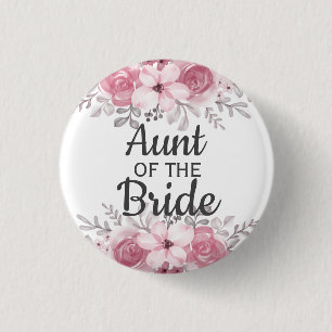 花嫁ボタンのピンクの花の叔母 缶バッジ