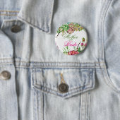 花嫁ボタンの母なる美しい多肉植物 缶バッジ (インサイチュ)