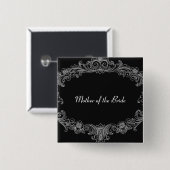 花嫁ボタンの黒のヴィンテージV04の母 缶バッジ (正面&裏面)