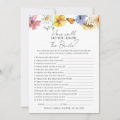 花嫁ボホゲームカードをどれくらい知っているか 招待状 (正面)