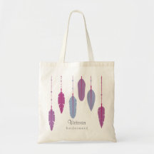 花嫁ボホパープルモノグラムのフェザー