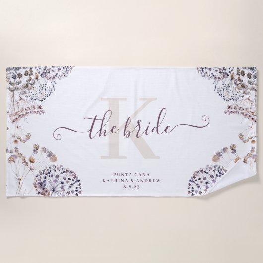 花嫁ボホビーチタオル ビーチタオル (正面)