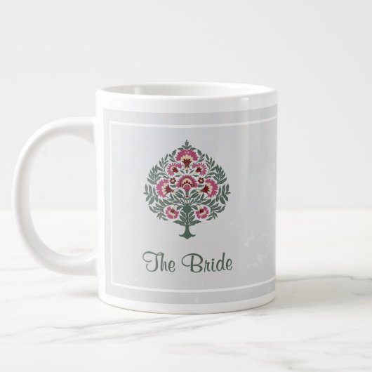 花嫁マグカップ – ジャンボフローラマグカップ – 汎用性の高いギフト ジャンボコーヒーマグカップ (左)