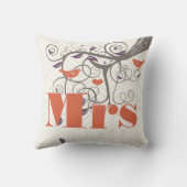 花嫁ミセス紫オレンジコーラルグレージグザグツリー クッション (裏面)