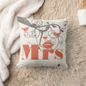 花嫁ミセス・リップルパープルコーラルグレージグザグジグザグフローラ クッション (ブランケット)