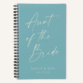 花嫁ミニマリストの叔母パーソナライズされたティール（緑がかった色） ノートブック (正面)