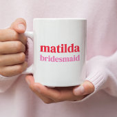 花嫁ミニマルの赤とピンクのバチェロレッテ コーヒーマグカップ