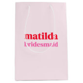 花嫁ミニマルの赤とピンクのバチェロレッテ ミディアムペーパーバッグ (正面)