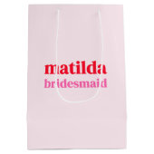 花嫁ミニマルの赤とピンクのバチェロレッテ ミディアムペーパーバッグ (裏面)